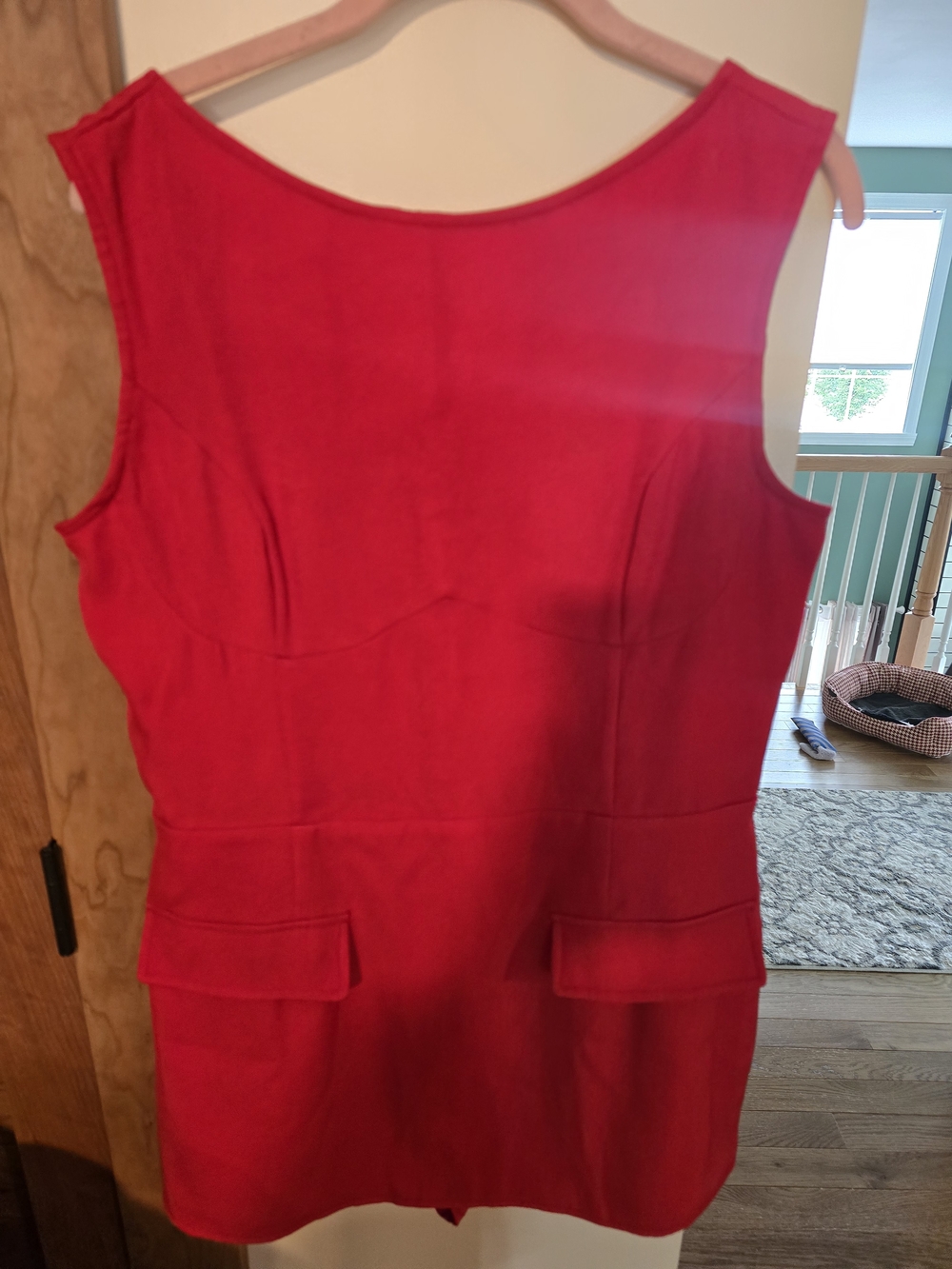 PrettyLittleThing Red Sleeveless Romper with Flap Pockets